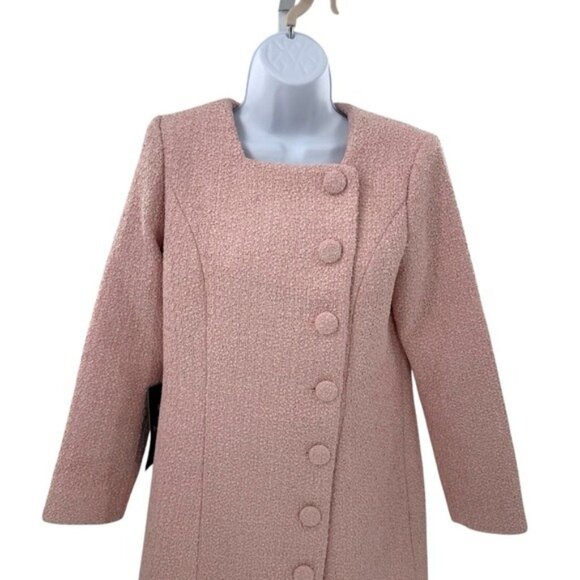Tuckernuck NEW Birkley Pastel Pink Tweed Long Sleeve Classic Mini Dress Size M - Picture 5 of 11